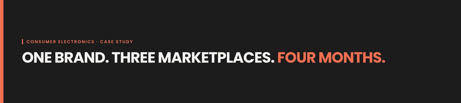 One brand. Three marketplaces. Four months.